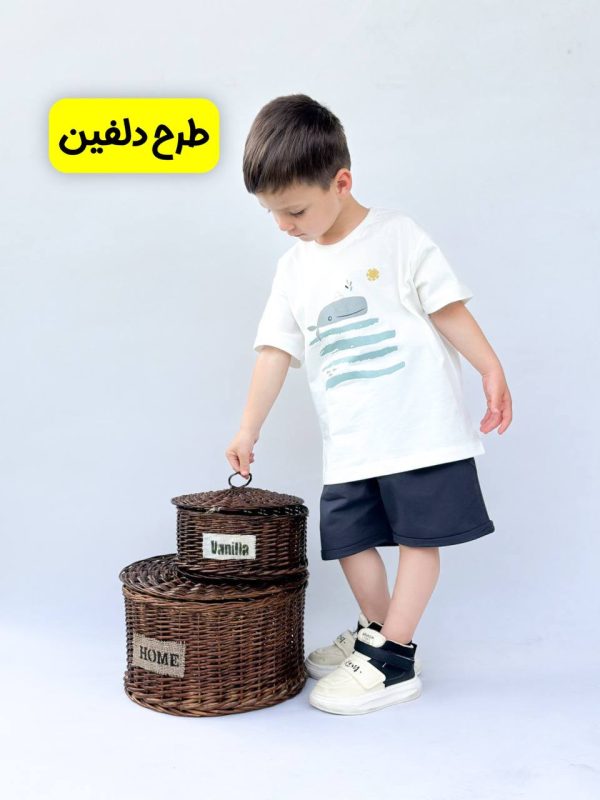تیشرت شلوارک دلفین و حیوانات هورس کد1216 - تصویر 6