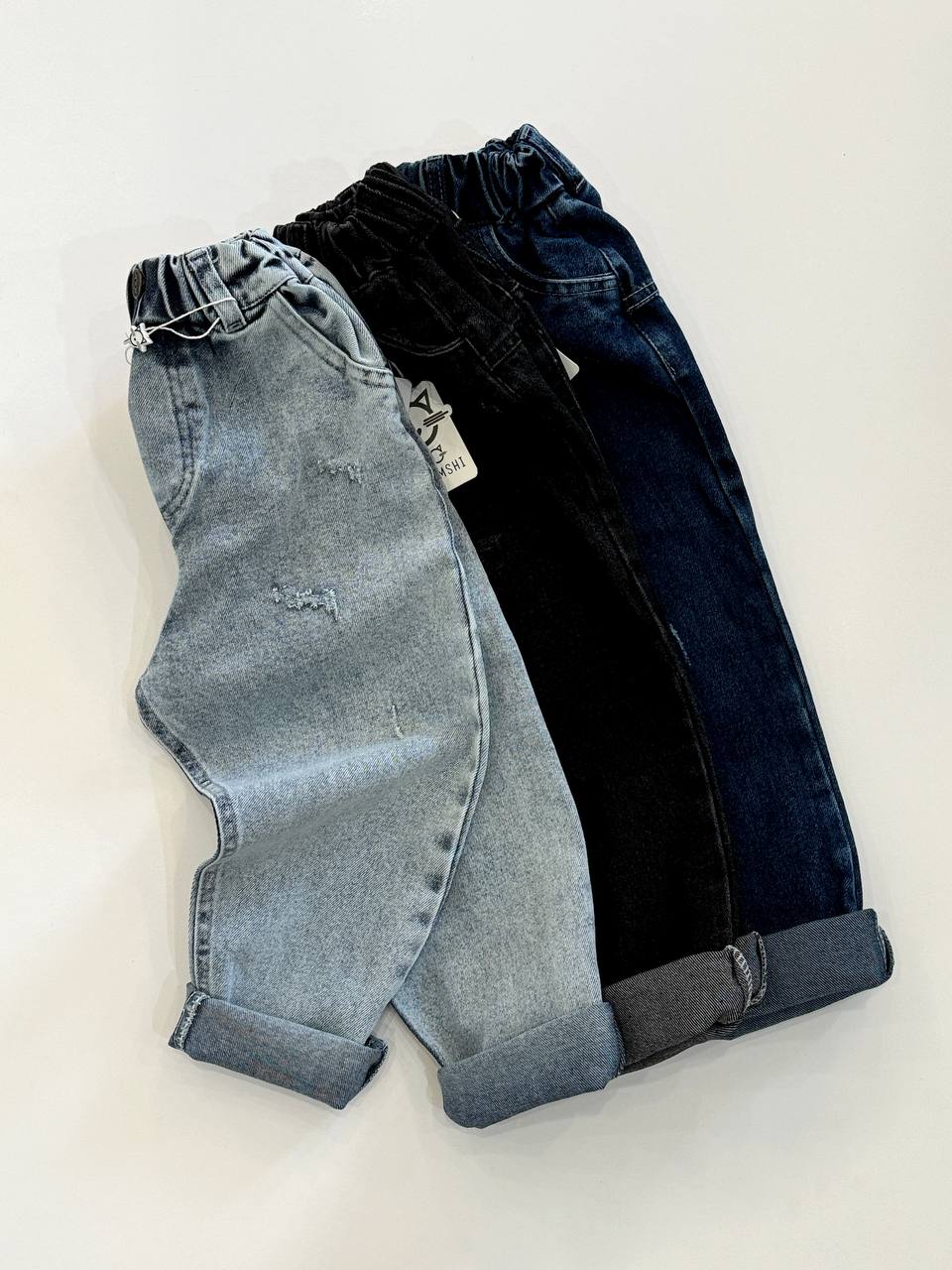 شلوار جین مام فیت بامشی کد1295 - تصویر 3