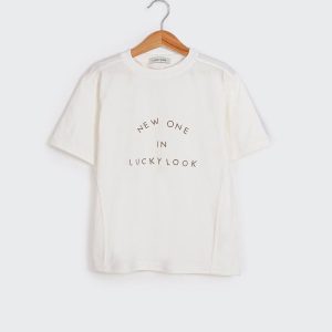تیشرت سفید بیسیک LUCKY LOOK کد1318