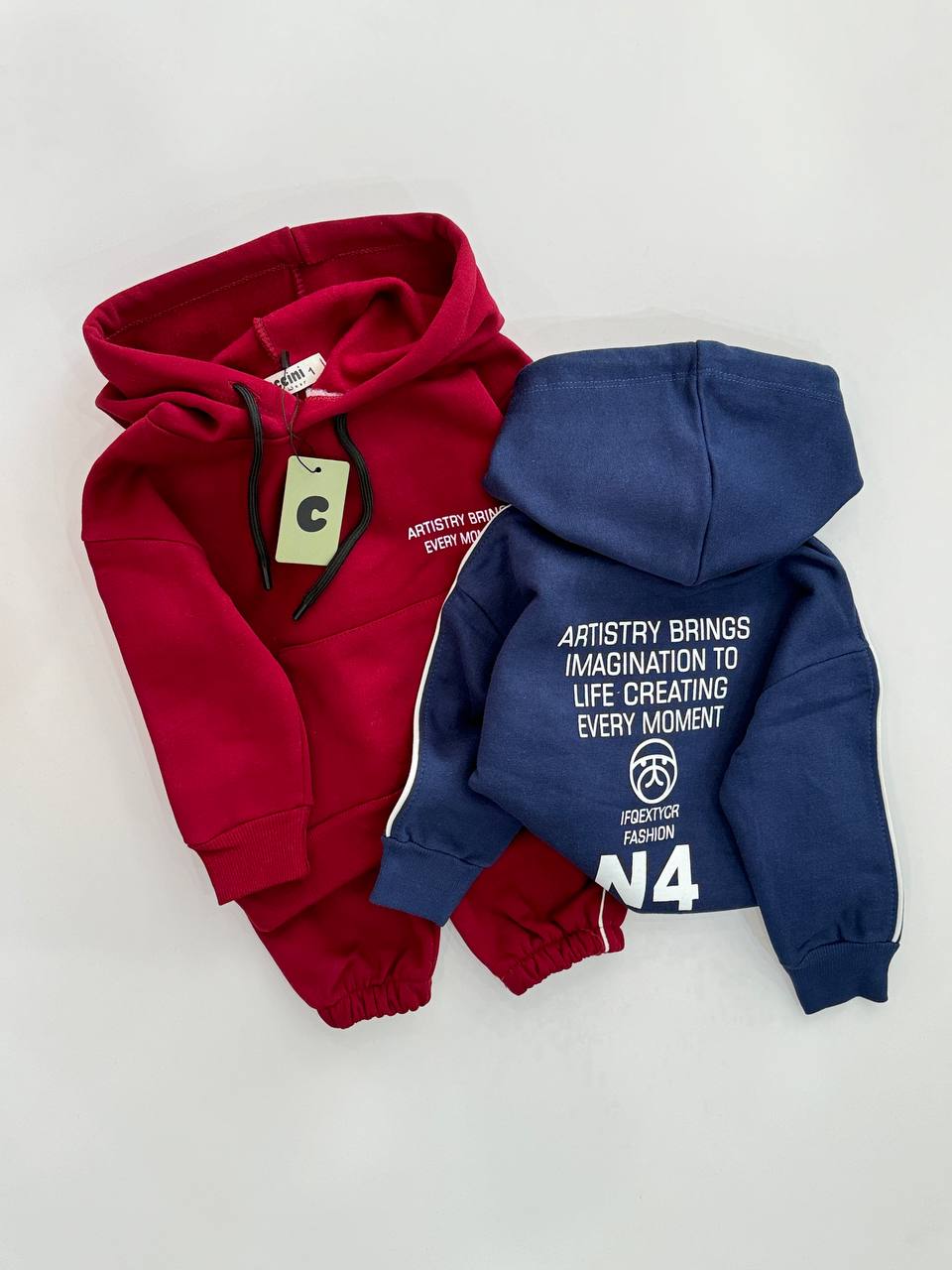 هودی شلوار سه نخ کرکی کوچین کد 1305 - تصویر 2