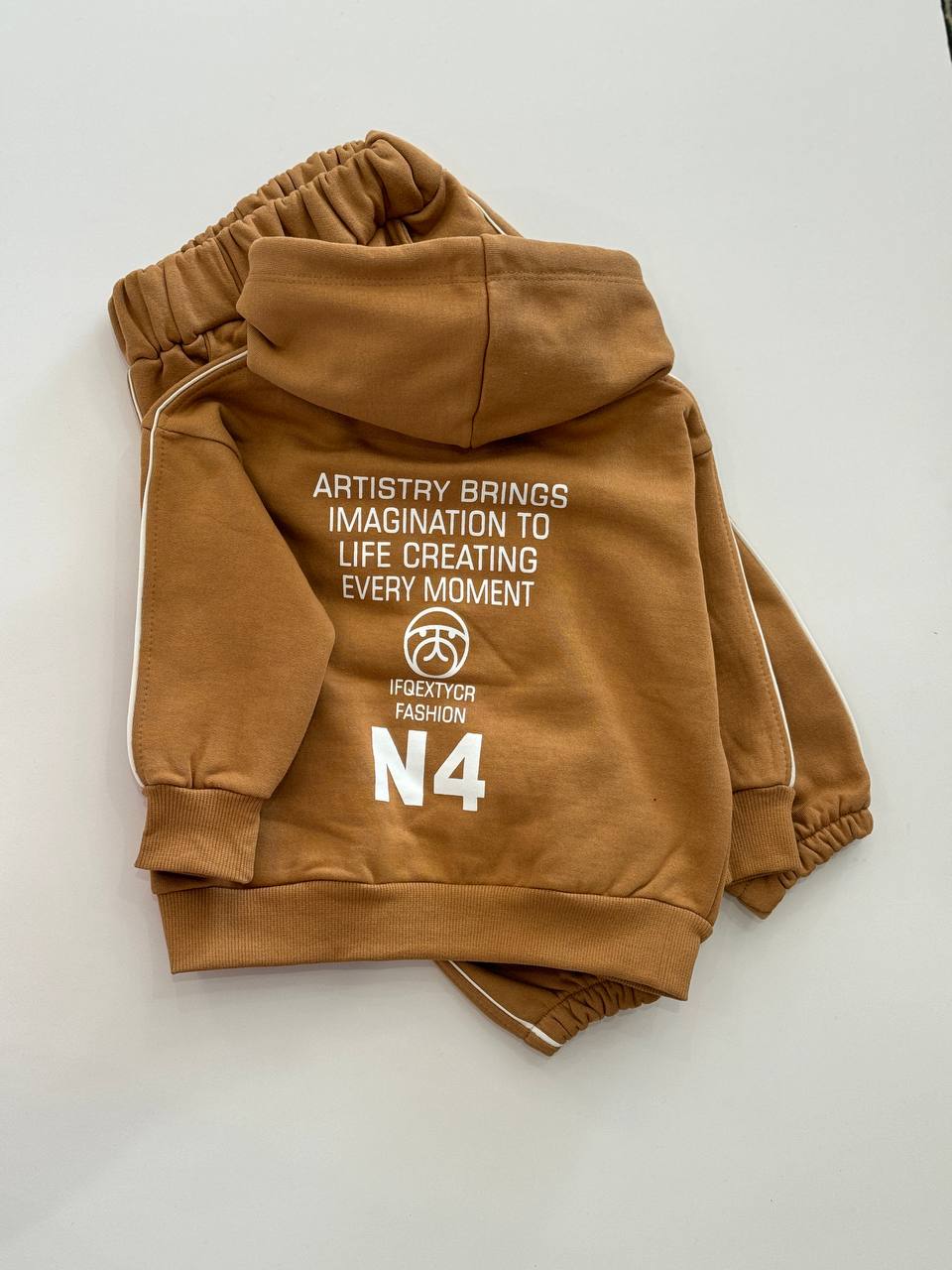 هودی شلوار سه نخ کرکی کوچین کد 1305 - تصویر 5